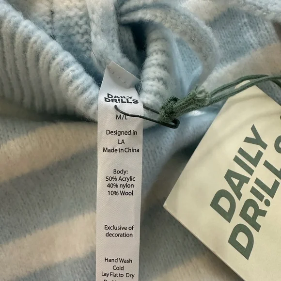 Daily Drills Light Blue and White Striped Cardigan - Picture 3 of 3